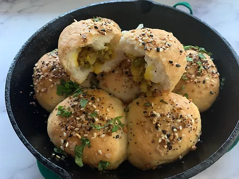 Vegan Stuffed Pav Dinner Rolls Recipe