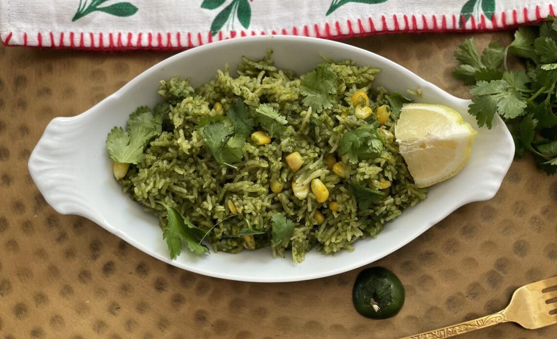 vegan mexican verde rice